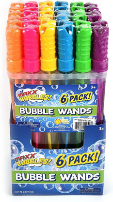 Picture of Sunny Days Entertainment Maxx Bubbles 4oz Bubble Wands - 6 Pack Bubble Wand Toy | Summer Fun, Outdoor Birthday Party Favors for Kids, 101799