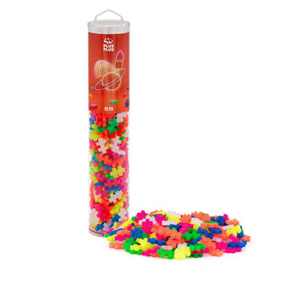 Picture of PLUS PLUS - Open Play Tube - 240 Piece Neon Color Mix - Construction Building Stem | Steam Toy, Interlocking Mini Puzzle Blocks for Kids