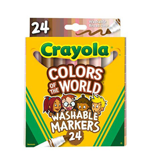 Picture of Crayola Colors of The World Skin Tone Markers, Classroom Supplies, Gift for Kids, 24 Count (Styles Vary)