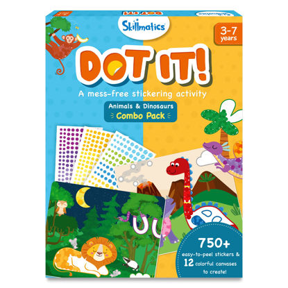 Picture of Skillmatics Art Activity Dot It - Animals & Dinosaurs Combo, No Mess Sticker Art for Kids, Craft Kits, DIY Activity, Gifts for Ages 3 to 7