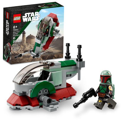 Picture of LEGO Star Wars Boba Fett's Starship Microfighter 75344, Building Toy Vehicle with Adjustable Wings and Flick Shooters, The Mandalorian Set for Kids