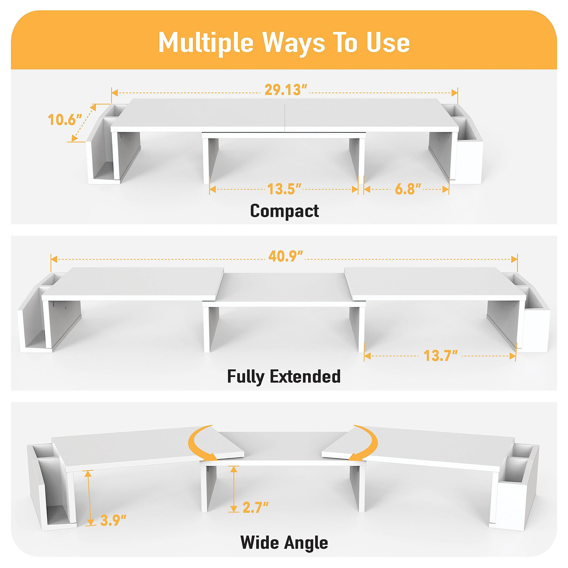 GetUSCart- Simple Houseware Desk Dual Monitor Stand Riser with Drawer ...