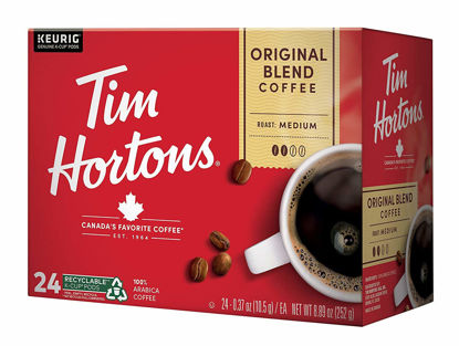Picture of Tim Hortons Original Blend, Medium Roast Coffee, Single-Serve K-Cup Pods Compatible with Keurig Brewers, 24 Count(Pack of 1)
