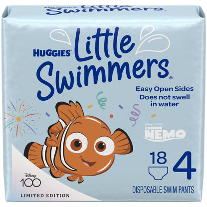 Picture of Huggies Little Swimmers Disposable Swimming Diapers, Size 4 (24-34 lbs), 18 Ct