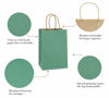 Picture of BagDream Kraft Paper Bags 100Pcs 5.25x3.75x8 Inches Small Paper Gift Bags with Handles Bulk, Paper Shopping Bags, Kraft Bags, Party Bags, Gift Bags (Green)