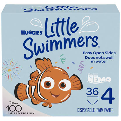 Picture of Huggies Little Swimmers Disposable Swim Diapers, Size 4 (24-34 lbs), 36 Ct