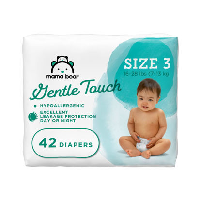 Picture of Amazon Brand - Mama Bear Gentle Touch Diapers, Hypoallergenic, Size 3 (42 Count) - Pack of 1