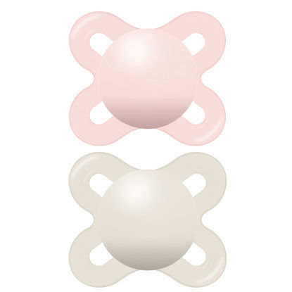 Picture of MAM Original Start Matte Newborn Baby Pacifier, Best Pacifier for Breastfed Babies, Sterilizer Case, Girl, 0-3 Months (Pack of 2)
