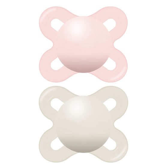 Picture of MAM Original Start Matte Newborn Baby Pacifier, Best Pacifier for Breastfed Babies, Sterilizer Case, Girl, 0-3 Months (Pack of 2)
