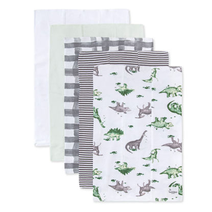 Picture of Burt's Bees Baby - Burp Cloths, 5-Pack Extra Absorbent 100% Organic Cotton Drool Cloths