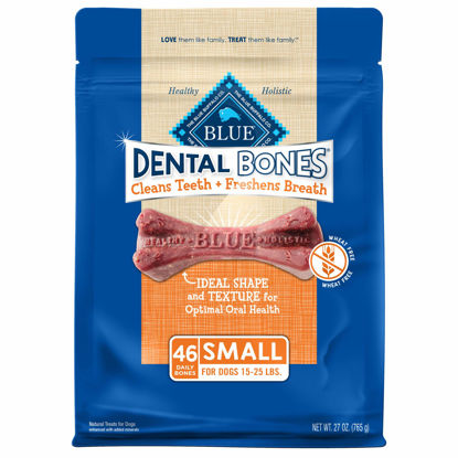 Picture of Blue Buffalo Dental Bones Small Natural Dental Chew Dog Treats, (15-25 lbs) 27-oz Bag Value Pack