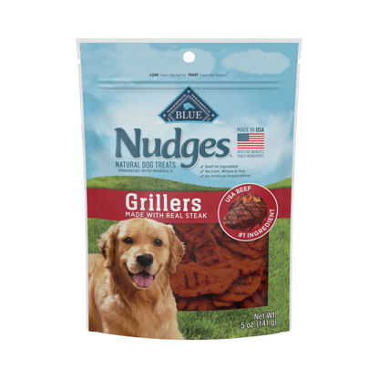 Picture of Blue Buffalo Nudges Grillers Natural Dog Treats, Steak, 5oz Bag