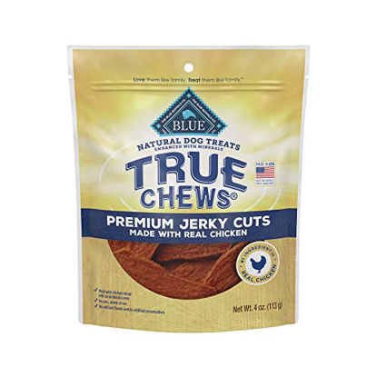 Picture of Blue Buffalo True Chews Premium Jerky Cuts Natural Dog Treats, Chicken 4 oz Bag