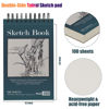 Picture of 5.5" x 8.5" Sketchbook Set, Top Spiral Bound Sketch Pad, 2 Packs 100-Sheets Each (68lb/100gsm), Acid Free Art Sketch Book Artistic Drawing Painting Writing Paper for Beginners Artists