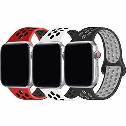 Picture of YC YANCH Greatou Compatible for Watch Band,Soft Silicone Sport Band Replacement Wrist Strap Compatible for iWatch Watch Series 5/4/3/2/1,Nike+,Sport,Edition,38mm 40mm S/M