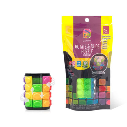 Picture of R.Y.TOYS Rotate and Slide Puzzle-Patented Fidget Cube(Restore Order/Create Patterns) 8 Colors,4 Layers-Detach Piece for Quick Play,Fidget Toys,Brain Teaser,Sensory Toys,Birthday Gifts