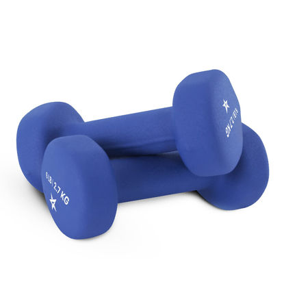 Picture of Yes4All 6 lbs Dumbbells Neoprene with Non Slip Grip - Great for Total Body Workout - Total Weight: 12 lbs (Set of 2)