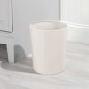Picture of mDesign Round Metal Small 1.7 Gallon Recycle Trash Can Wastebasket, Garbage Container Bin for Bathrooms, Kitchen, Bedroom, Home Office - Durable Stainless Steel - Mirri Collection - Cream/Beige