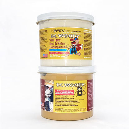 Picture of PC Products PC-Woody Wood Repair Epoxy Paste, Two-Part 24 oz in Two Cans, Tan 44330