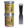 Picture of PC Products PC-Woody Wood Repair Epoxy Paste Kit with Mixing Tool, Two-Part 12 oz in Two Cans, Tan, 63320