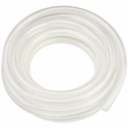 Picture of 1/4" ID x 10 Ft High Pressure Braided Clear PVC Vinyl Tubing Flexible Vinyl Tube, Heavy Duty Reinforced Vinyl Hose Tubing, BPA Free and Non Toxic