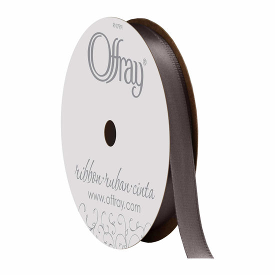 Picture of Berwick Offray 475935 3/8" Wide Single Face Satin Ribbon, Pewter Gray, 6 Yds
