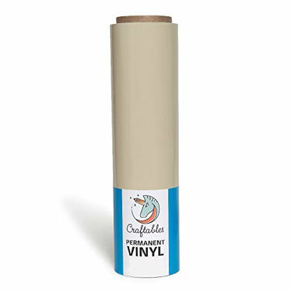 Picture of Craftables Beige Vinyl Roll - Permanent, Glossy & Waterproof | 12" x 50' | for Crafts, Cricut, Silhouette, Expressions, Cameo, Decal, Signs, Stickers…