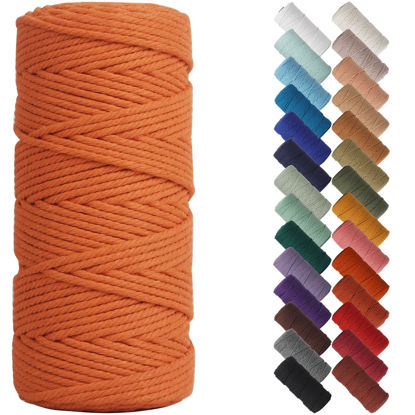 Picture of NOANTA Orange Macrame Cord 3mm x 109yards, Colored Macrame Rope, Cotton Rope Macrame Yarn, Colorful Cotton Craft Cord for Wall Hanging, Plant Hangers, Crafts, Knitting