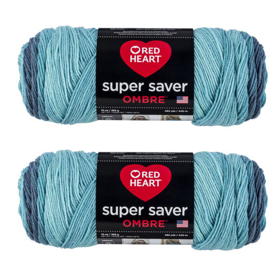 Red Heart Super Saver Color Block Medium Acrylic Multi-color Yarn, 482 yd  (4 Pack)