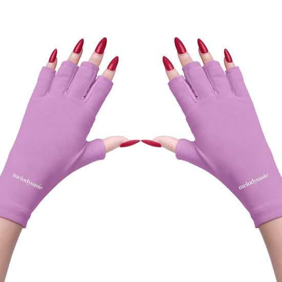 GetUSCart- MelodySusie UV Gloves for Gel Nail Lamp, Professional UPF50+ UV  Protection Gloves for Manicures, Nail Art Skin Care Fingerless Anti UV  Glove Protect Hands from UV Harm (Purple)