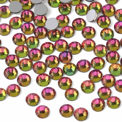Beadsland 1440 Pieces Flat Back Crystal Rhinestones Round Gems,Peridot  AB,SS20,4.6-4.8mm