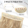 Picture of KooKaStyle Invisible Wire Hair Extensions with Transparent Wire Adjustable Size 4 Secure Clips Long Wavy Secret Hairpiece (24 Inch, Light Brown mix Highlight Blonde)