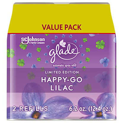 Picture of Glade Automatic Spray Refill, Air Freshener for Home and Bathroom, Happy-Go-Lilac, 6.2 Oz, 2 Count
