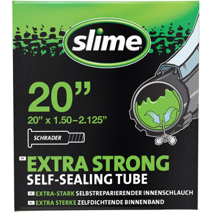 Picture of Slime 30049 Bike Inner Tube with Slime Puncture Sealant, Extra Strong, Self Sealing, Prevent and Repair, Schrader Valve, 20"x 1.50-2.125"