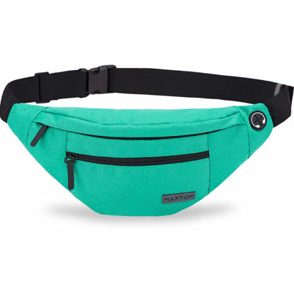 Picture of MAXTOP Large Crossbody Fanny Pack Belt Bag with 4-Zipper Pockets,Gifts for Enjoy Sports Festival Workout Traveling Running Casual Hands-Free Wallets Waist Pack Phone Bag Carrying All Phones