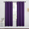 Picture of NICETOWN Thermal Insulated Blackout Draperies Curtains, Triple Weave Home Decoration Solid Ring Top Blackout Drape Panels for Bedroom (Set of 2, 34 x 72 inches, Royal Purple)