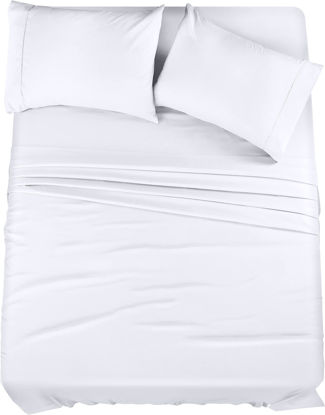Picture of Utopia Bedding Queen Bed Sheets Set - 4 Piece Bedding - Brushed Microfiber - Shrinkage and Fade Resistant - Easy Care (Queen, White)