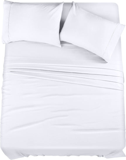 Picture of Utopia Bedding Queen Bed Sheets Set - 4 Piece Bedding - Brushed Microfiber - Shrinkage and Fade Resistant - Easy Care (Queen, White)