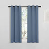 Picture of NICETOWN Thermal Insulated Curtains Blackout Draperies, Window Treatment Solid Grommet Room Darkening Drape Panels for Bedroom (Stone Blue, Set of 2, 29 by 45 inches Long)