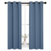 Picture of NICETOWN Thermal Insulated Curtains Blackout Draperies, Window Treatment Solid Grommet Room Darkening Drape Panels for Bedroom (Stone Blue, Set of 2, 29 by 45 inches Long)
