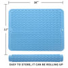 Picture of MicoYang Silicone Dish Drying Mat for Multiple Usage,Easy clean,Eco-friendly,Heat-resistant Silicone Mat for Kitchen Counter or Sink,Refrigerator or drawer liner Light Blue L 16 inches x 12 inches