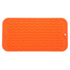 Picture of MicoYang Silicone Dish Drying Mat for Multiple Usage,Easy clean,Eco-friendly,Heat-resistant Silicone Mat for Kitchen Counter,Sink,Bar,Bottle,or Cup Orange S 12 inches x 6 inches