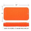 Picture of MicoYang Silicone Dish Drying Mat for Multiple Usage,Easy clean,Eco-friendly,Heat-resistant Silicone Mat for Kitchen Counter,Sink,Bar,Bottle,or Cup Orange S 12 inches x 6 inches