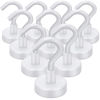 Picture of E BAVITE Strong Magnetic Hooks Heavy Duty, 22Lbs Rare Earth Magnets for Refrigerator, Home, Kitchen, Office , Cruise - 10 Pack(White)