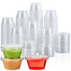Picture of [200 Sets - 2 oz.] Disposable Plastic Portion Cups with Lids, Small Plastic Condiment Containers for Sauce, 2 oz Jello Shot Cups, Souffle Cups