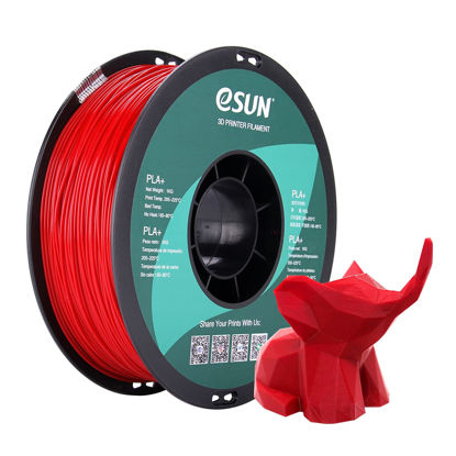 Picture of eSUN PLA+ Filament 1.75mm, 3D Printer Filament PLA Plus, Dimensional Accuracy +/- 0.03mm, 1KG Spool (2.2 LBS) 3D Printing Filament for 3D Printers, Fire Engine Red