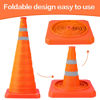 Picture of [4 Pack]28 Inch Collapsible Traffic Safety Cones - Parking Cones with Reflective Collars,Orange Safety Cones for Parking lot，Driveway, Driving Training etc.