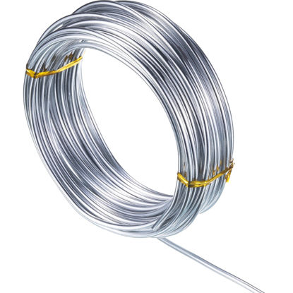 Picture of 32.8 Feet Aluminum Wire, Wire Armature, Bendable Metal Craft Wire for Making Dolls Skeleton DIY Crafts(Silver, 3 mm Thickness)