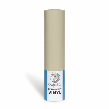 Picture of Craftables Beige Vinyl Roll - Permanent, Adhesive, Glossy & Waterproof | 12" x 10' | for Crafts, Cricut, Silhouette, Expressions, Cameo, Decal, Signs, Stickers