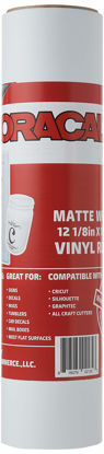 Picture of 12.125" x 10ft Roll of Oracal 651 Matte White Craft Vinyl - On a 2.5" Core - Adhesive Vinyl for Cricut, Silhouette, and Cameo Cutters - Gloss Finish - Outdoor and Permanent